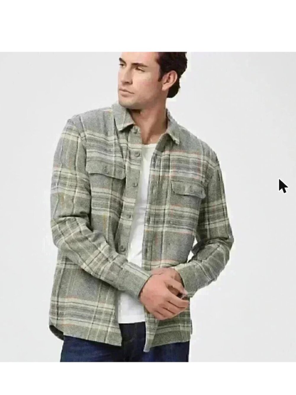 NEW Marmot REI Men's Jasper Flannel Long-Sleeve Shirt Beige Green Medium outdoor